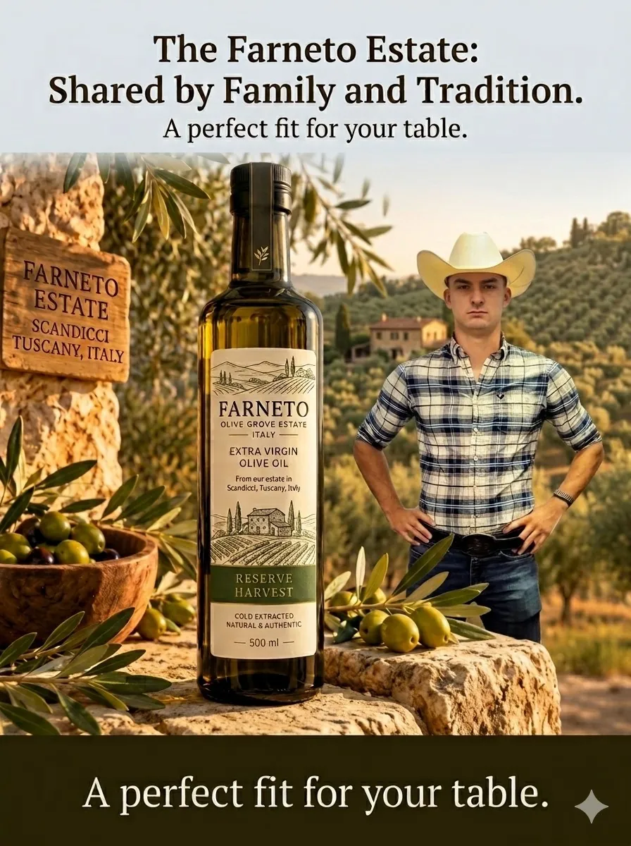 Farneto Estate olive oil poster